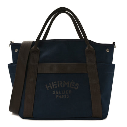 Hermes Toile Sac De Pansage Groom Bleu Navy Feu 1 of 9
