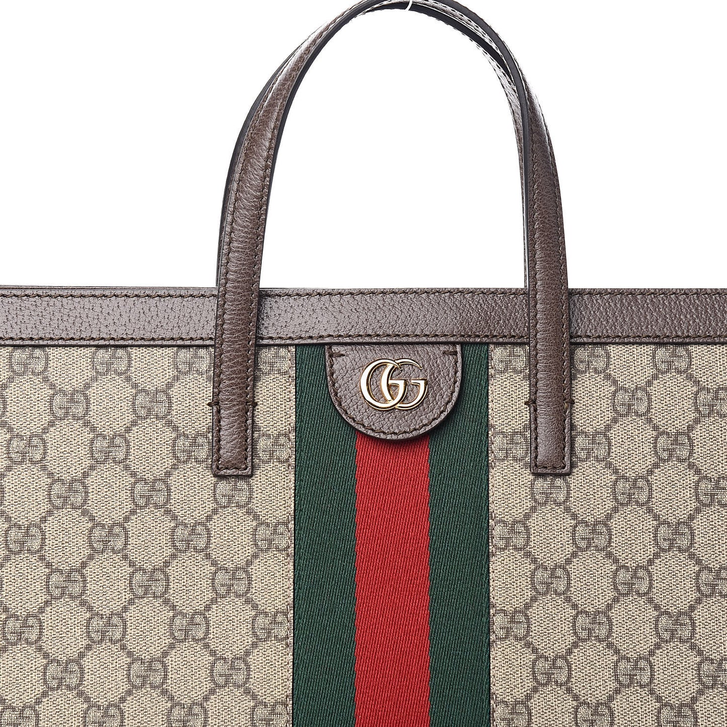 GG Supreme Monogram Web Ophidia Vertical Tote Brown