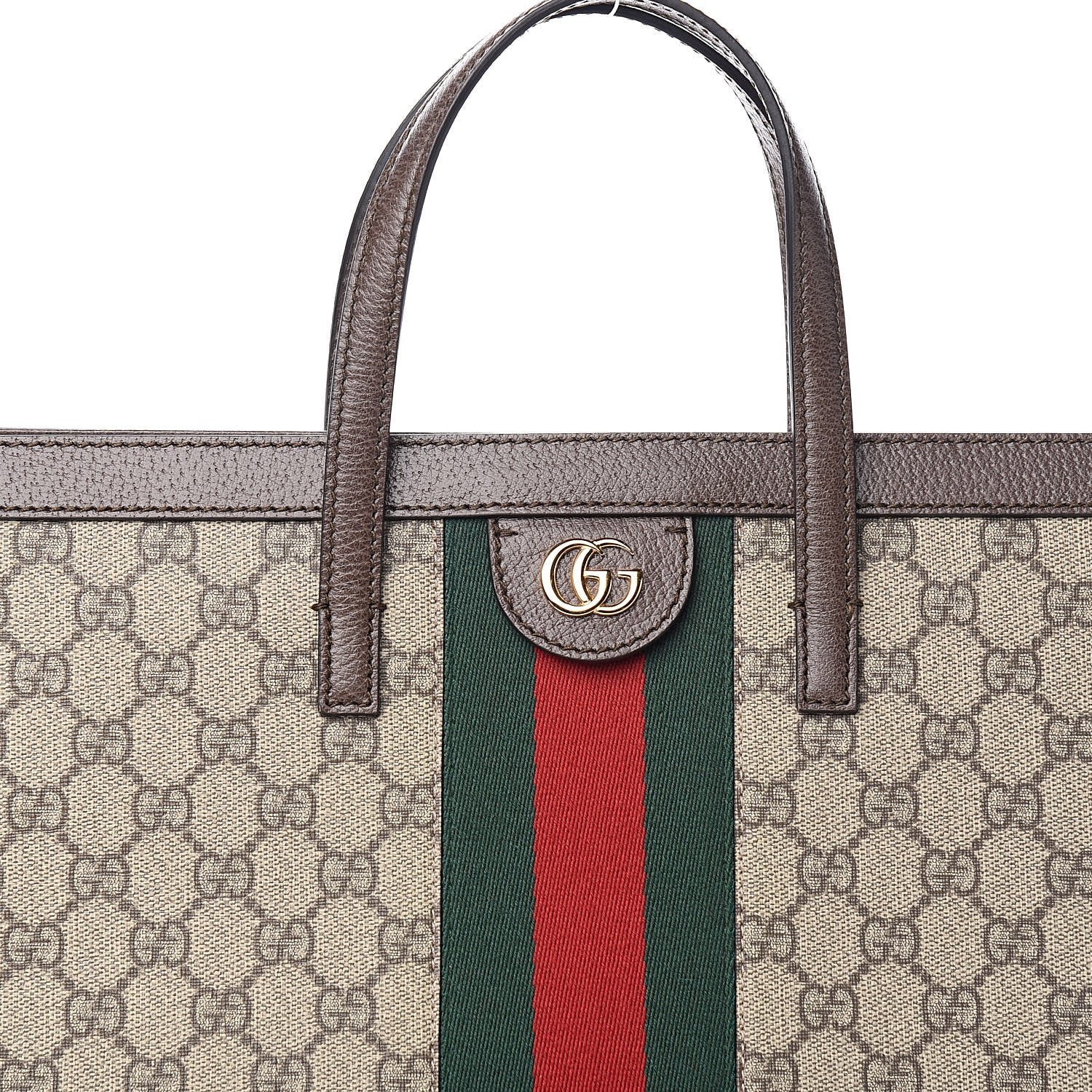 Gucci GG Supreme Monogram Web Ophidia Vertical Tote Brown 10 of 10