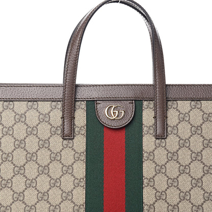 Gucci GG Supreme Monogram Web Ophidia Vertical Tote Brown 10 of 10
