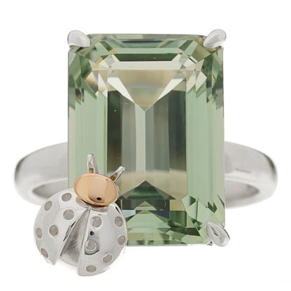Tiffany Sterling Silver 18K Rose Gold Prasiolite Return to Tiffany Love Bugs Ladybug Ring 60 9 1 of 4