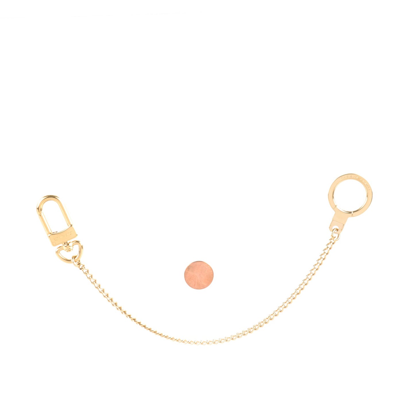 Metal Pochette Extender Key Ring Chain Gold