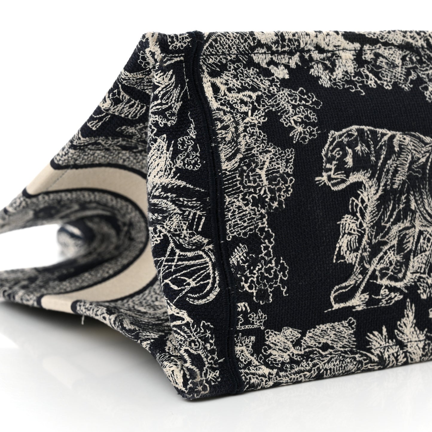 Canvas Embroidered Medium Dioriviera Toile De Jouy Reverse Book Tote Blue