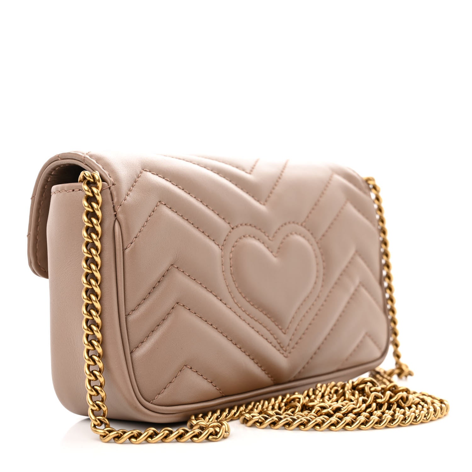 Gucci Calfskin Matelasse Super Mini GG Marmont Shoulder Bag Porcelain Rose 3 of 11
