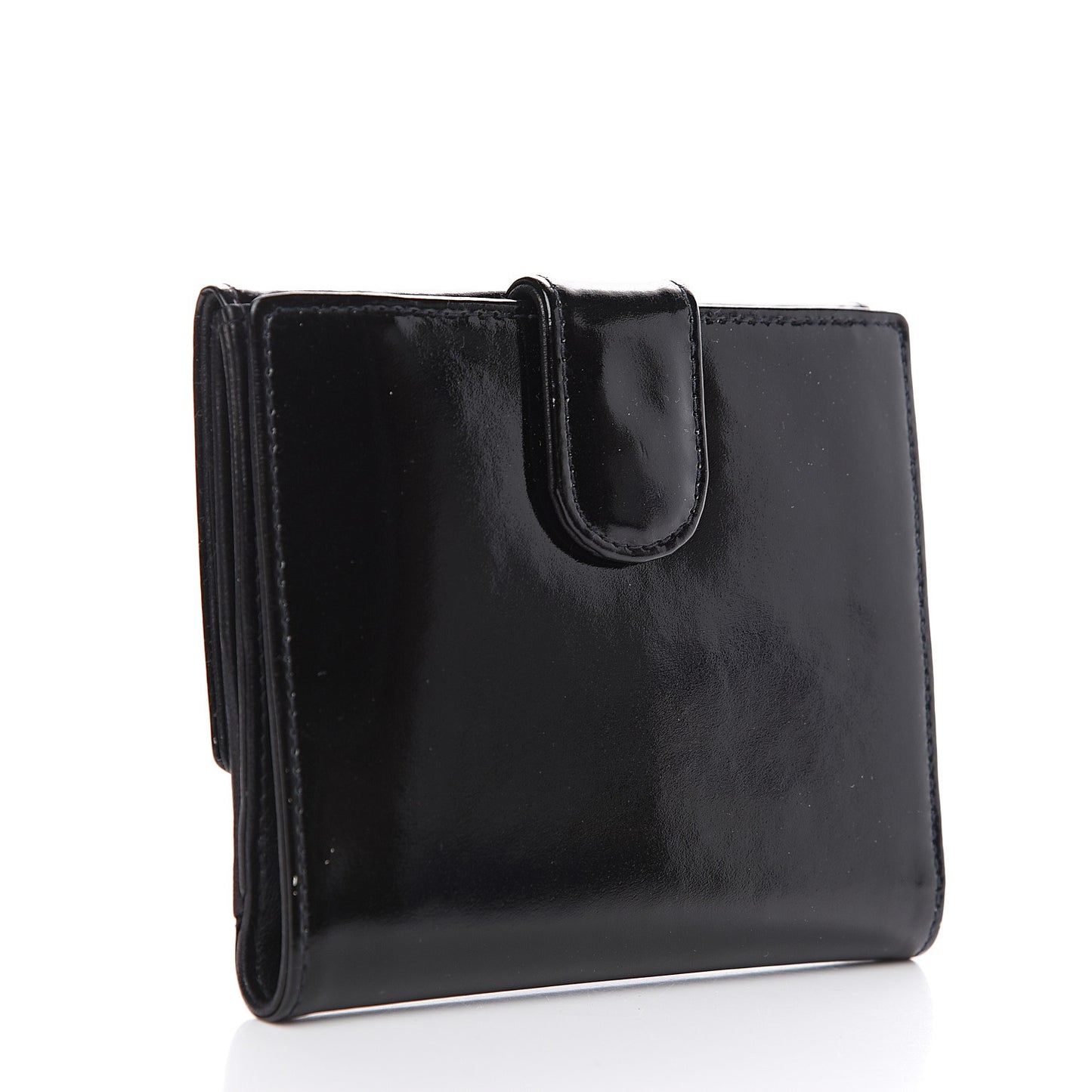 Patent Timeless CC Compact French Wallet Black