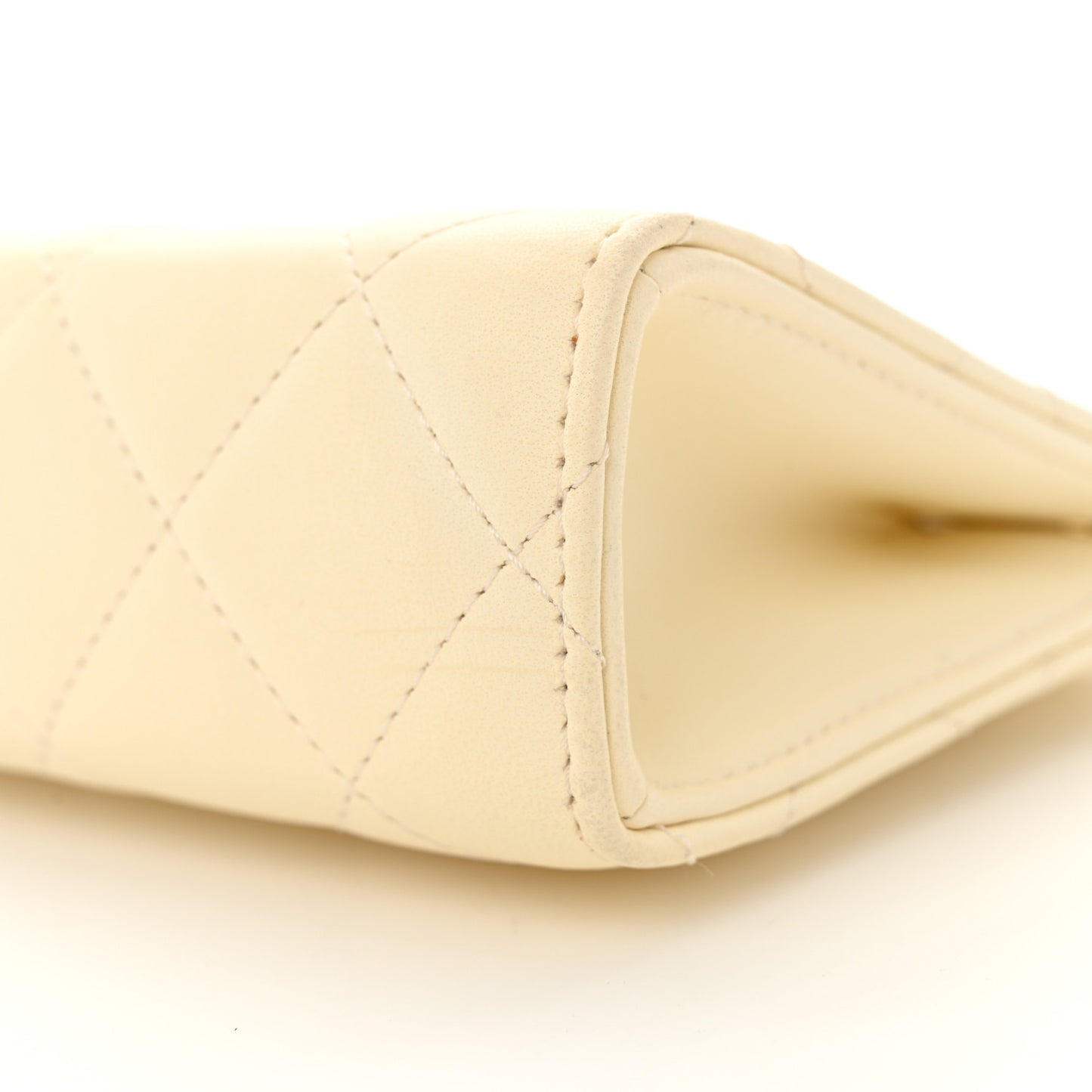 Lambskin Quilted Evening By The Sea Clutch White