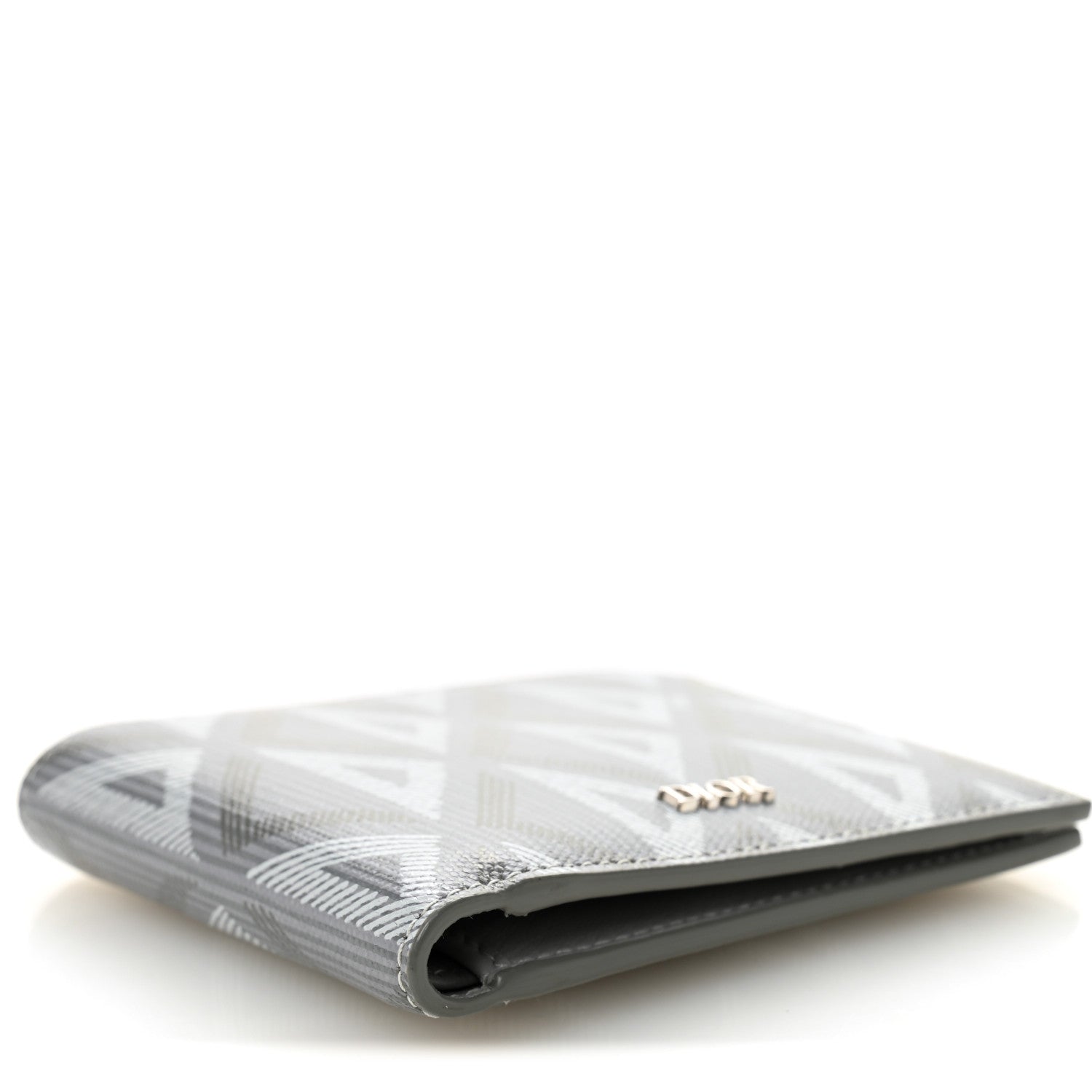 Christian Dior Coated Canvas Calfskin CD Diamond Bifold Wallet Grey 4 of 7