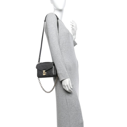 Louis Vuitton Shimmery Empreinte LV Ski Pochette Metis East West Gun Metal 2 of 10