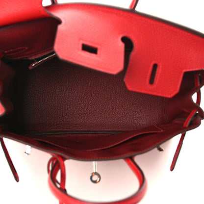 Hermes Togo Verso Birkin 25 Rouge De Coeur Rouge Grenat 5 of 9