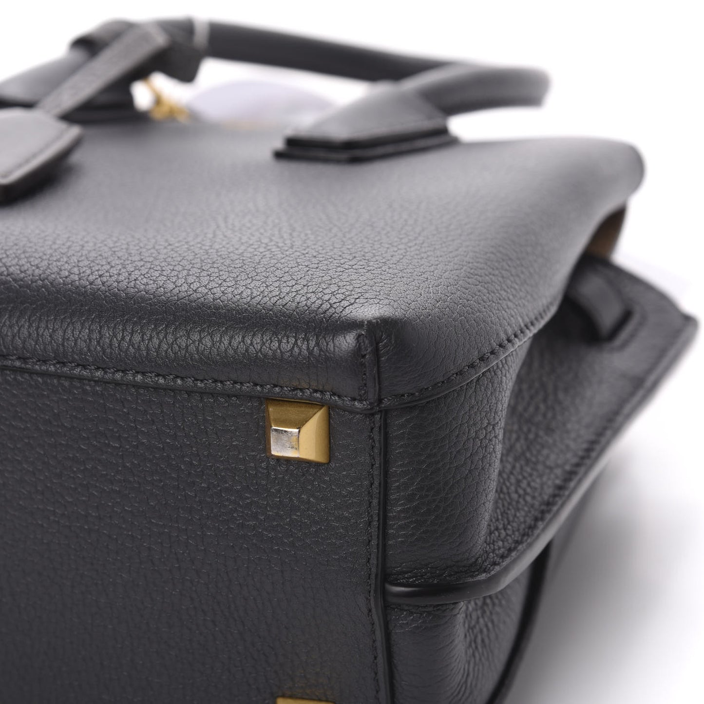 Grained Calfskin Mini Milla Tote Phantom Grey