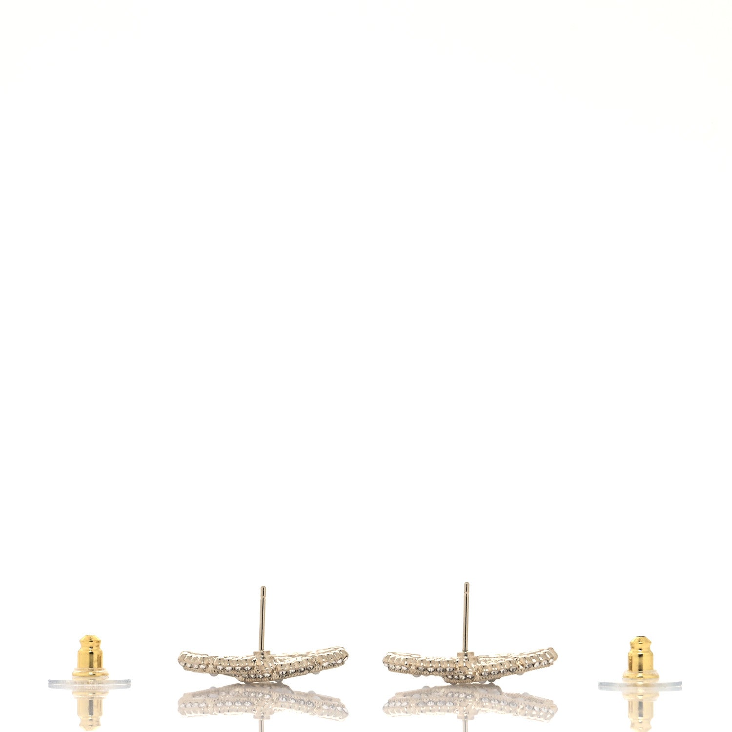 Chanel Crystal Baguette Pearl CC Earrings Gold Pearly White 3 of 4
