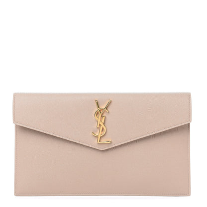 Saint Laurent Grain De Poudre Uptown Pouch Dark Beige 1 of 6