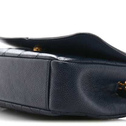 Chanel Caviar Quilted Small CC Filigree Flap Navy 10 of 14