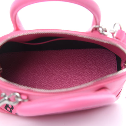 Balenciaga Signature Grained Calfskin Logo XXS Ville Top Handle Bag Rose Bubblegum Black 5 of 9