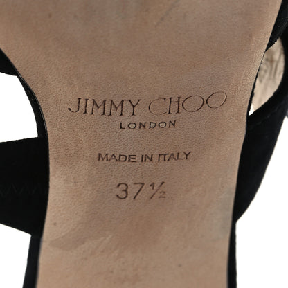 Jimmy Choo Suede Crystal Marta 90 Mules 38 Black 7 of 9