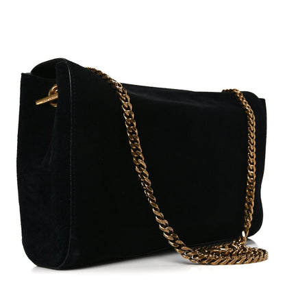 Saint Laurent Smooth Calfskin Suede Medium Reversible Monogram Kate Satchel Black 3 of 18