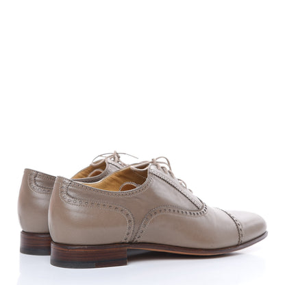 Hermes Veau Patine Womens Louise Oxfords 38 Etoupe 4 of 10