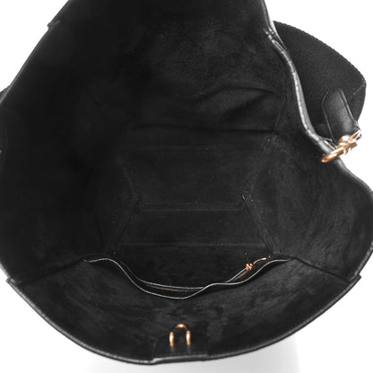 Celine Soft Grained Calfskin Sangle Bucket Bag Black 6 of 10