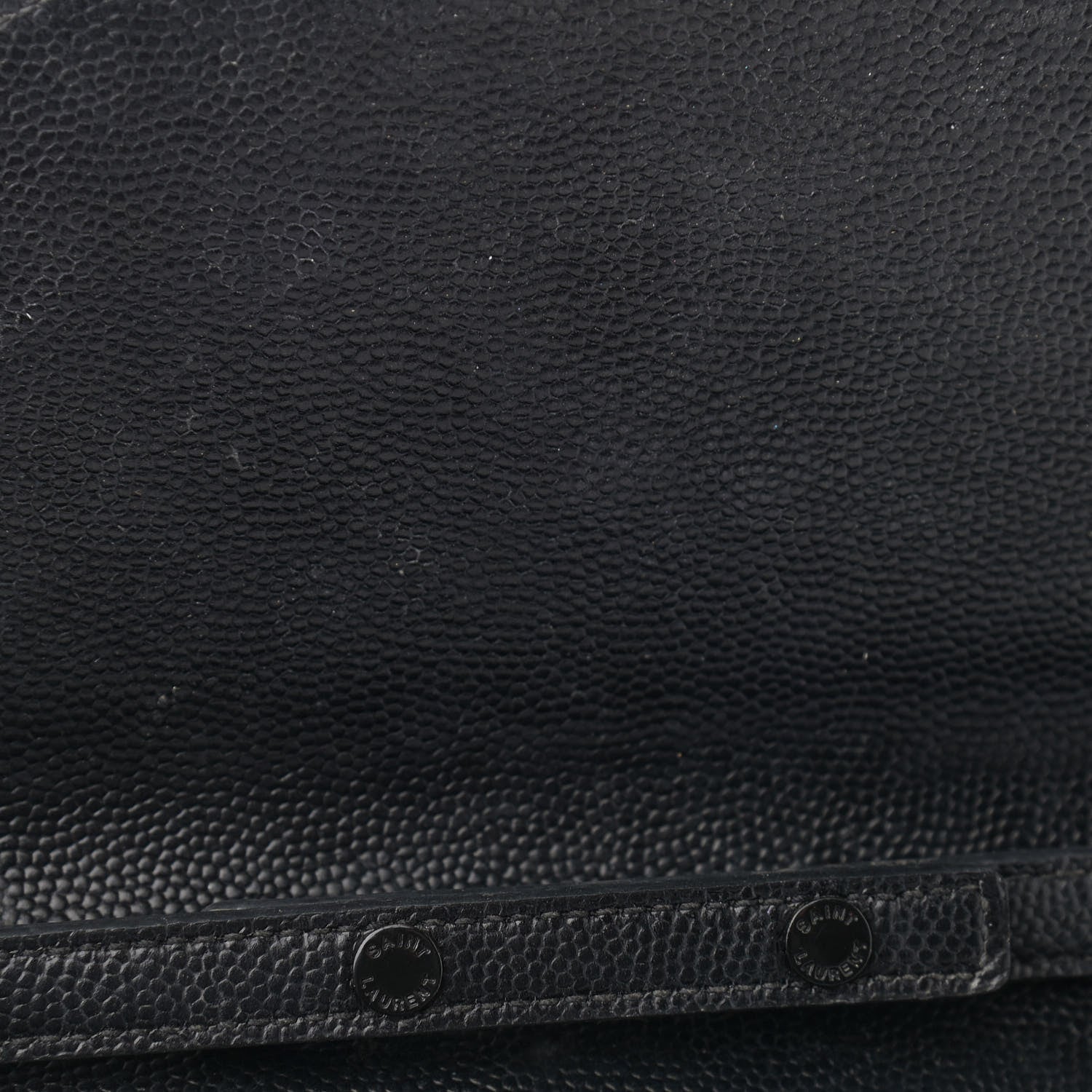 Saint Laurent Grain De Poudre Matelasse Chevron Monogram Chain Wallet Black 12 of 14