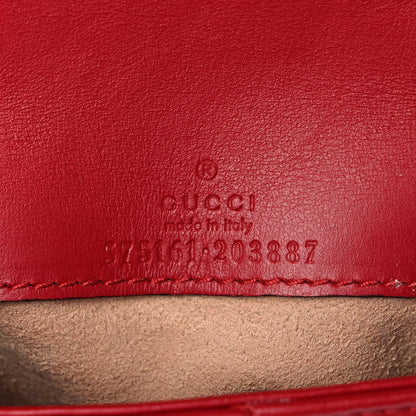 Gucci Calfskin Matelasse GG Marmont 2.0 Coin Purse On A Chain Hibiscus Red 6 of 9