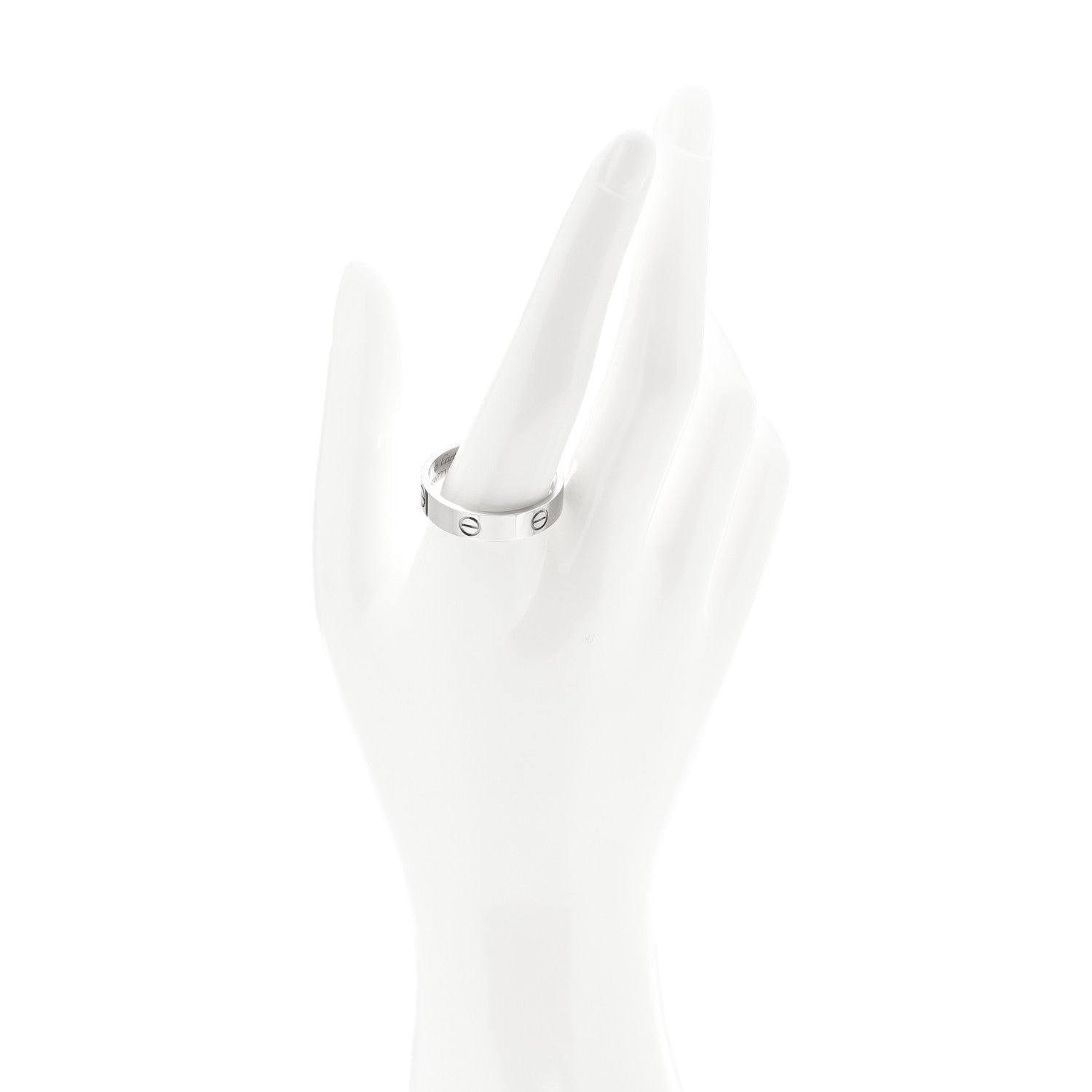 Cartier 18K White Gold 5.5mm LOVE Ring 69 12.75 2 of 5