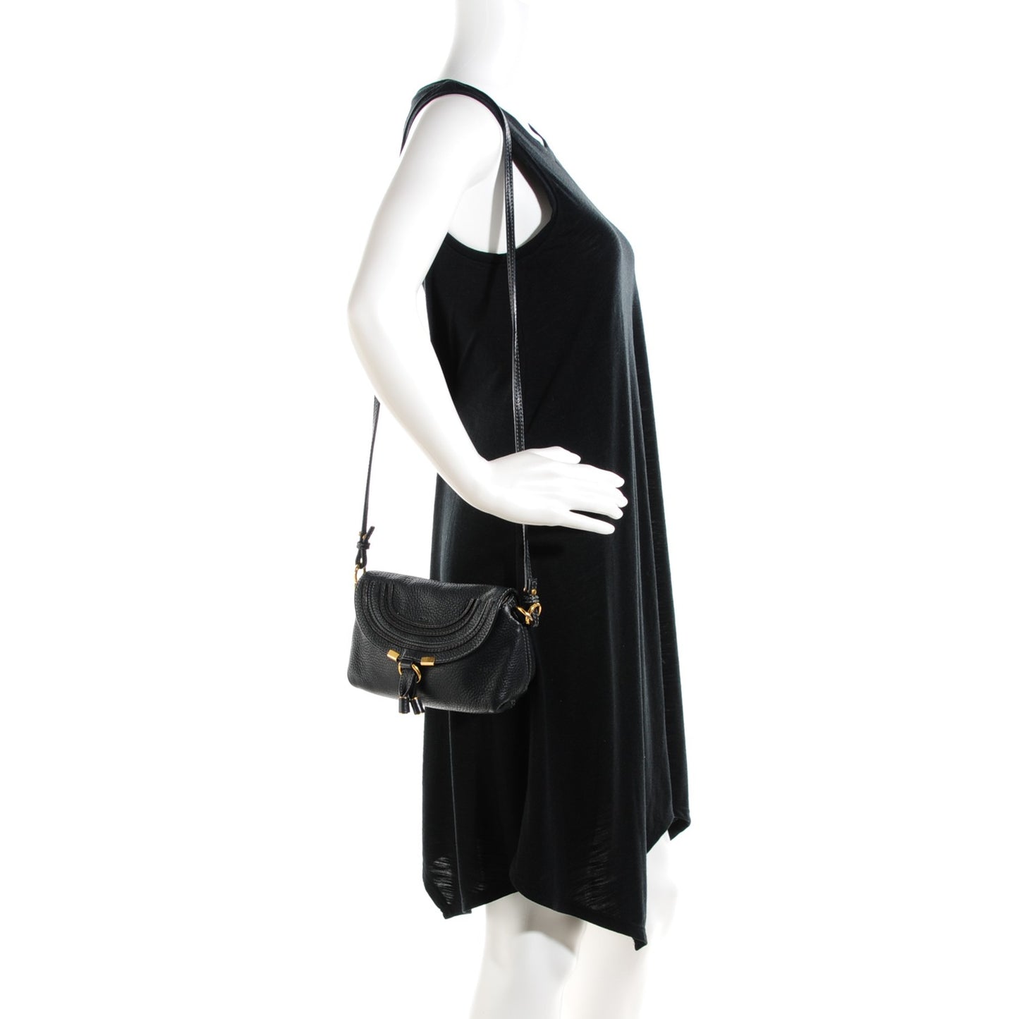 Calfskin Marcie Pochette Crossbody Bag Black