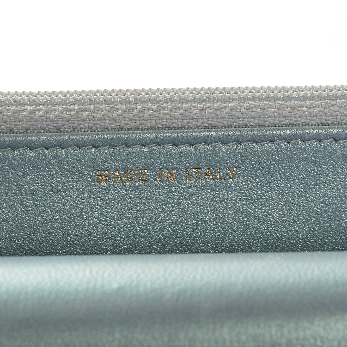 Patent Calfskin Quilted Boy Wallet On Chain WOC Light Blue