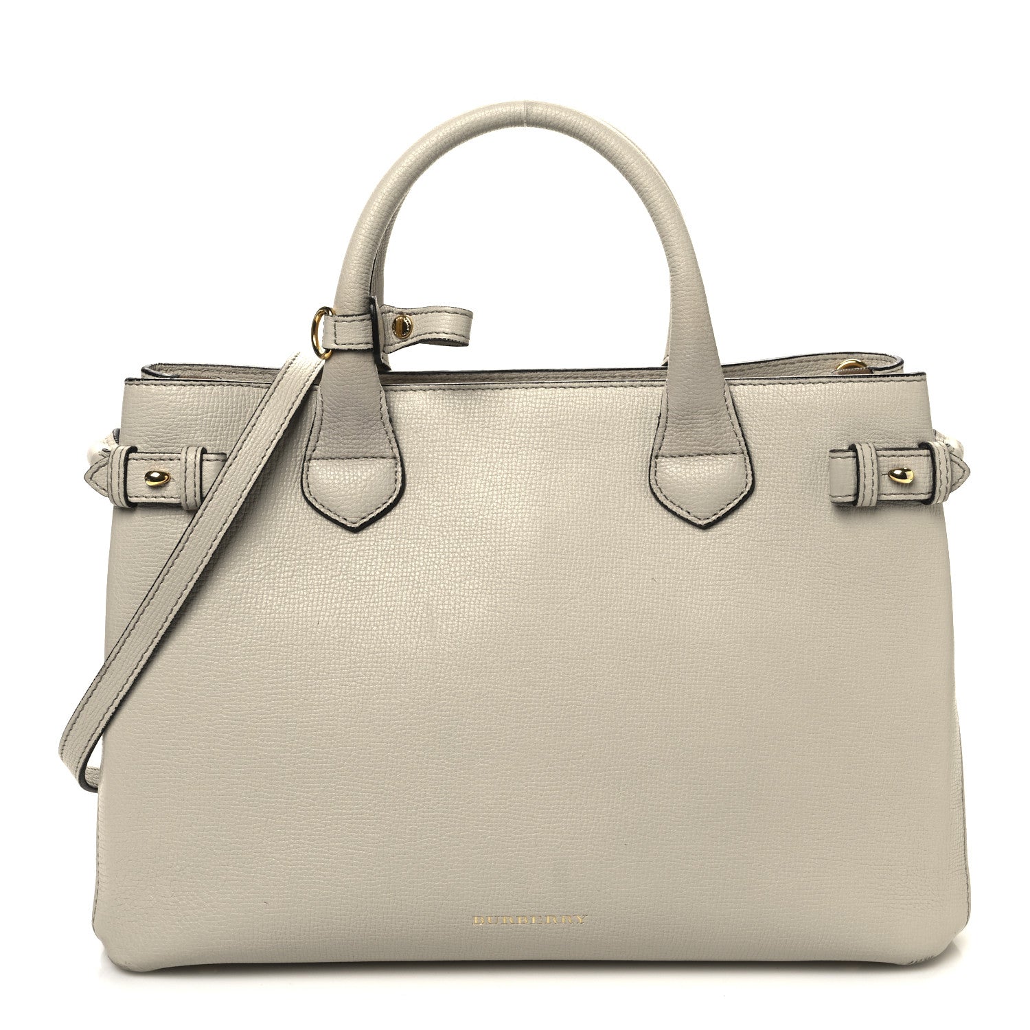Burberry Derby Calfskin House Check Medium Banner Tote Beige Beige 1 of 21