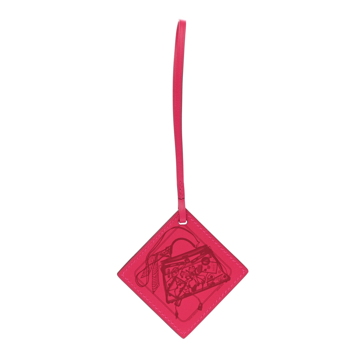 Swift Please Check in Carre Nano Bag Charm Rose Mexico Grenadine