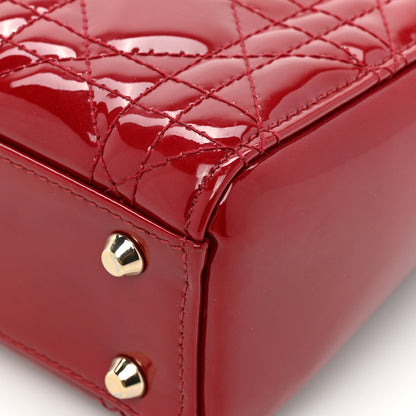 Christian Dior Patent Cannage Mini Lady Dior Red 13 of 14