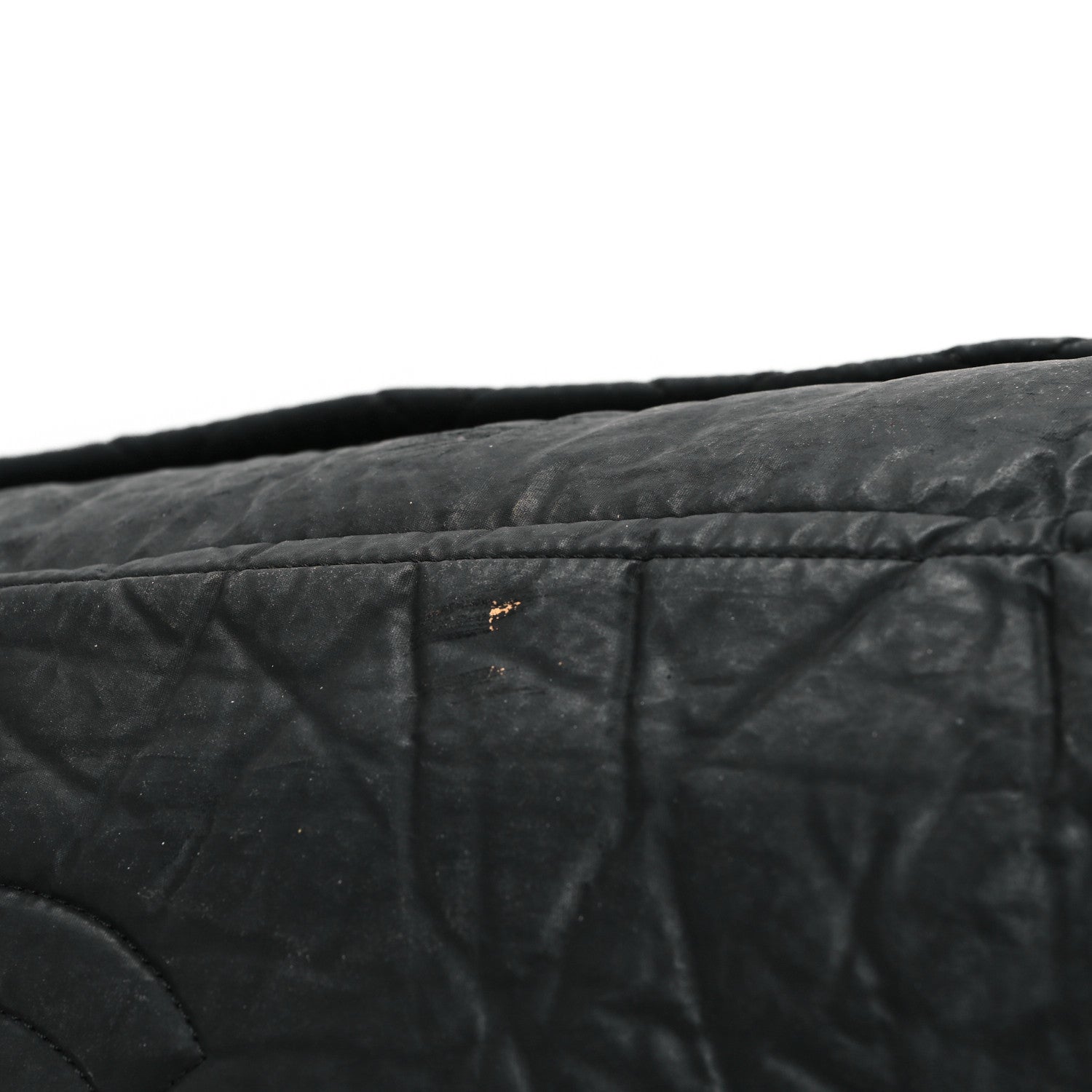 Chanel Coated Canvas Quilted Large Garment Travel Bag Black 10 of 12