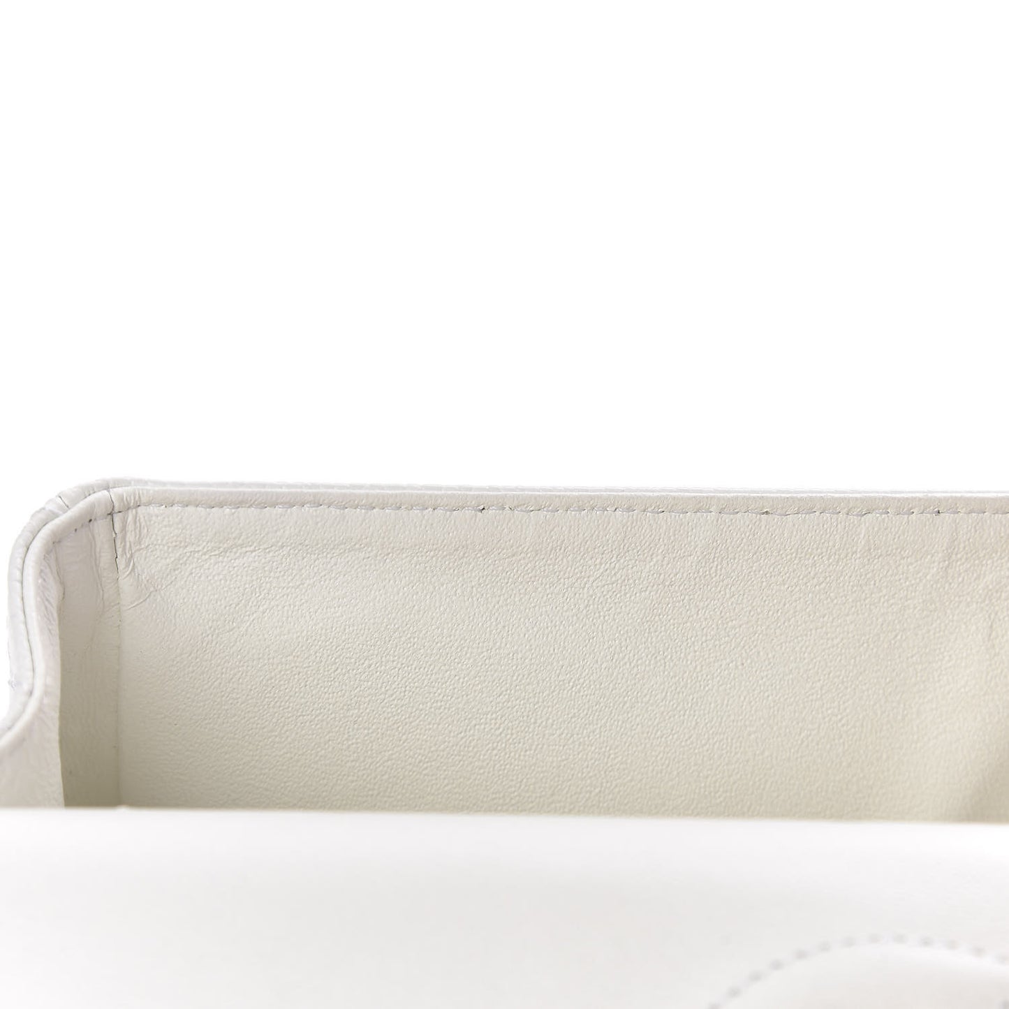 Caviar Quilted Medium Double Flap White