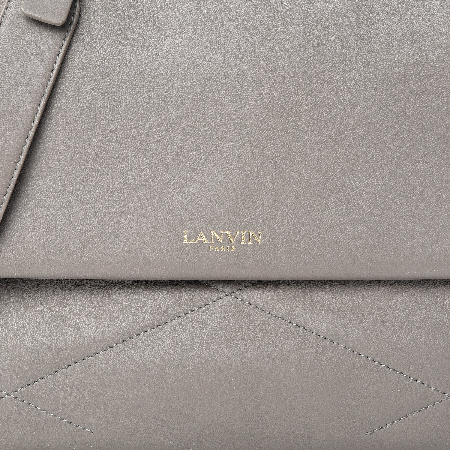 Lanvin Lambskin Quilted Medium Sugar Flap Shoulder Bag Grey 17 of 19