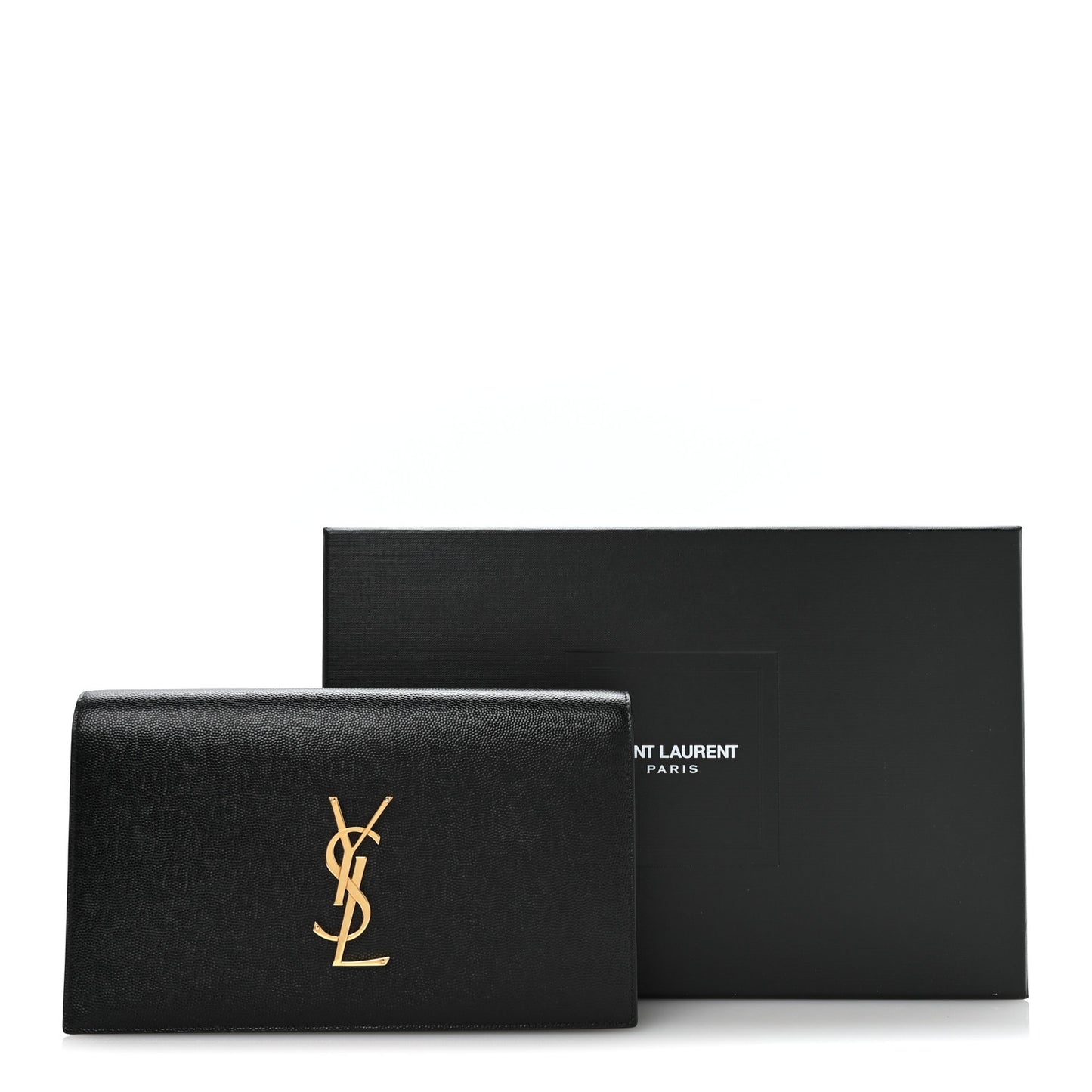 Grain De Poudre Classic Monogram Kate Clutch Black