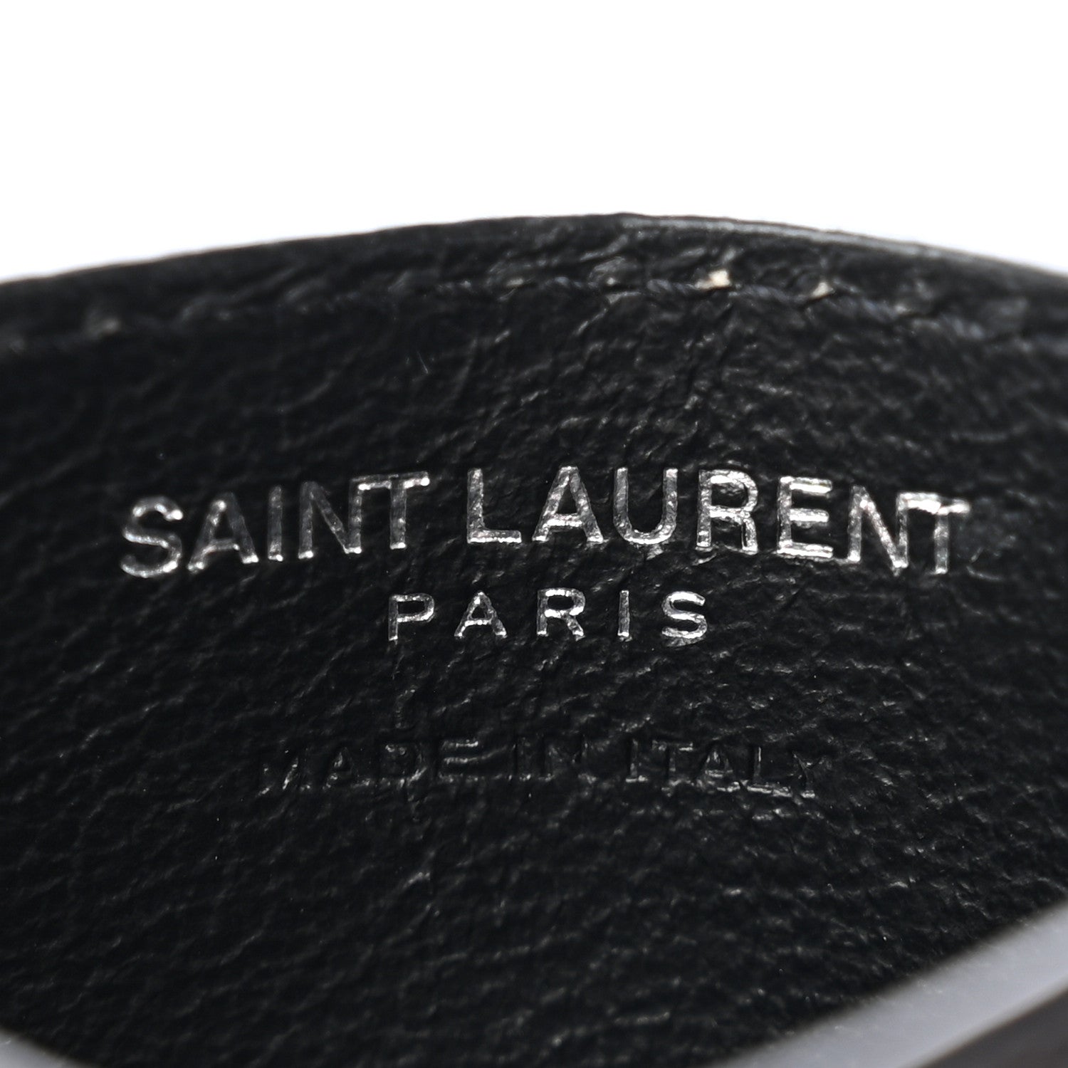 Saint Laurent Grain De Poudre Matelasse Chevron Monogram Credit Card Case Black 6 of 9