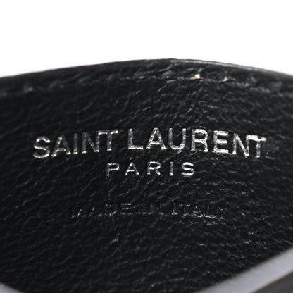 Saint Laurent Grain De Poudre Matelasse Chevron Monogram Credit Card Case Black 6 of 9