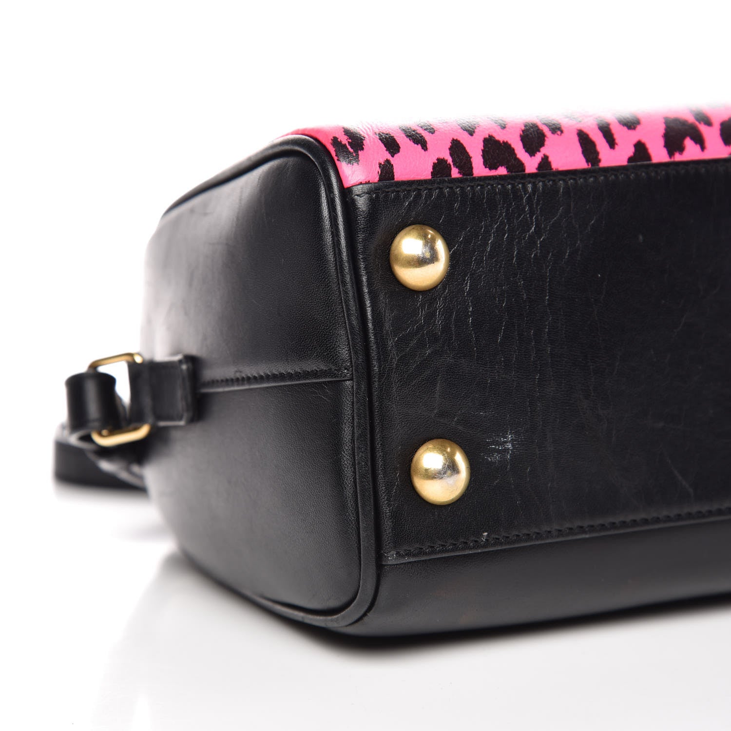 Saint Laurent Calfskin Printed Leopard Classic Baby Duffle Pink Black 11 of 13