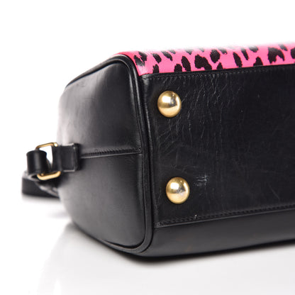 Saint Laurent Calfskin Printed Leopard Classic Baby Duffle Pink Black 11 of 13