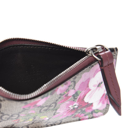Gucci GG Supreme Monogram Blooms Key Ring Coin Case Beige Multicolor Dry Rose 7 of 7