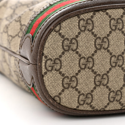 Gucci GG Supreme Monogram Web Small Ophidia Bucket Bag Brown 12 of 14