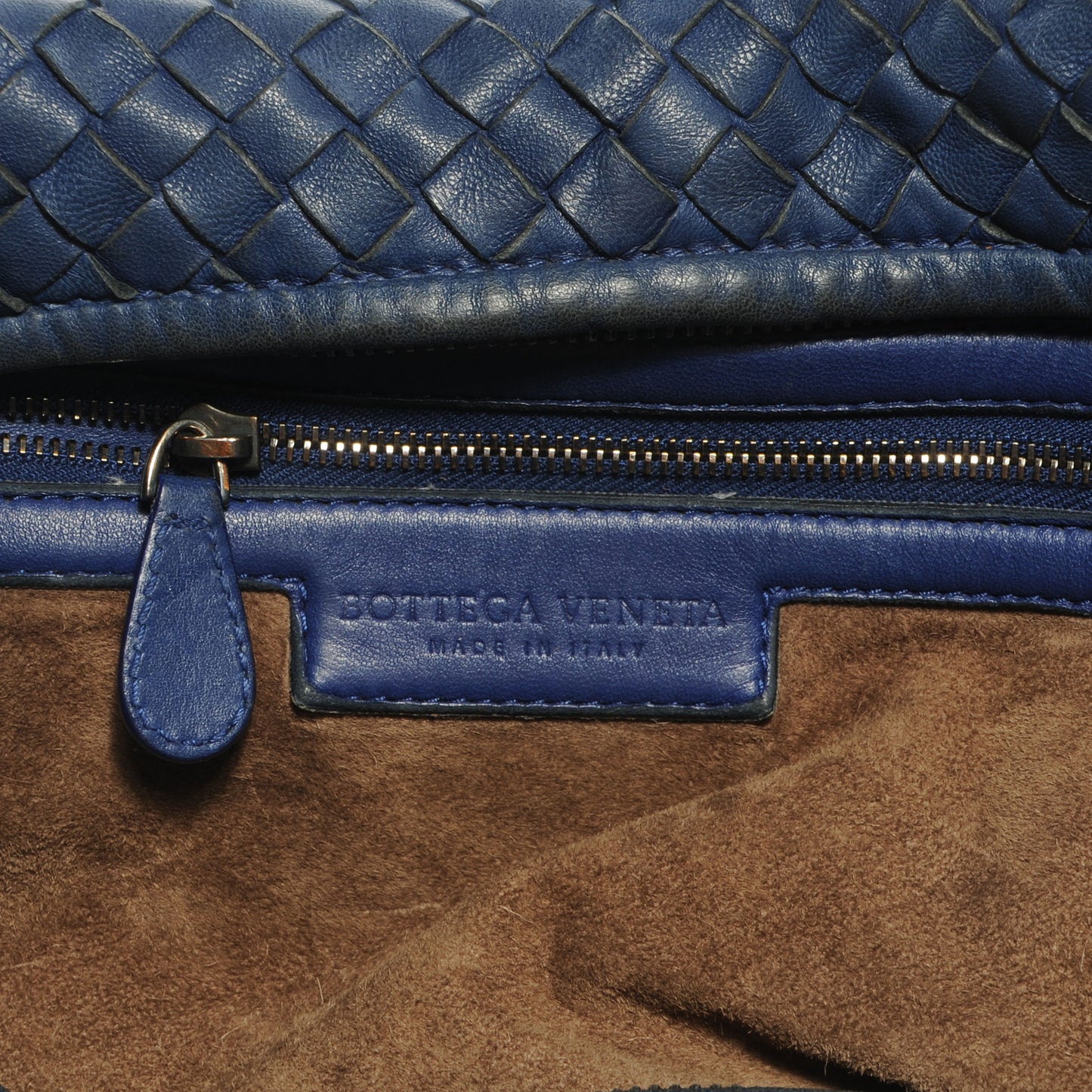 Nappa Intrecciato Large Belly Veneta Hobo Sapphire
