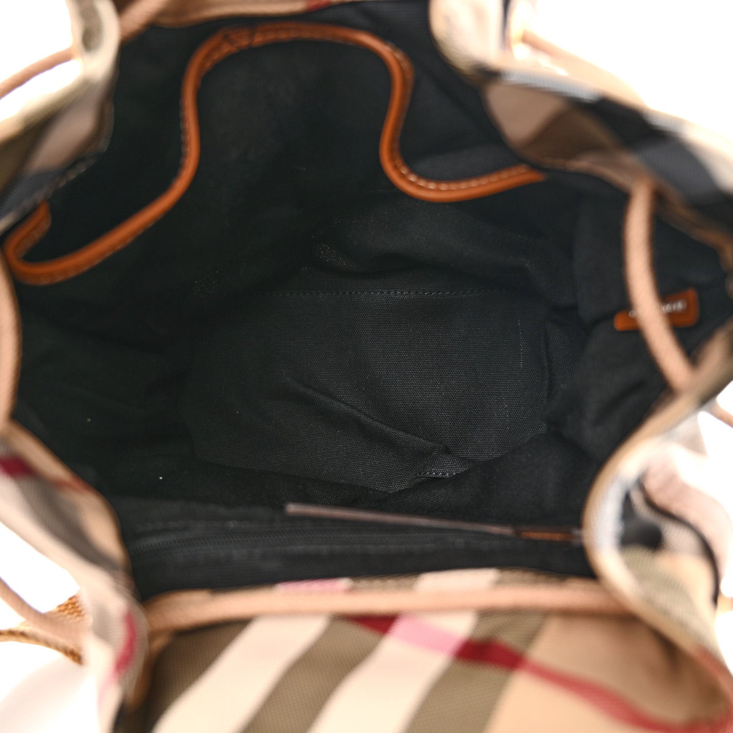 Nylon Calfskin Nova Check Backpack Brown