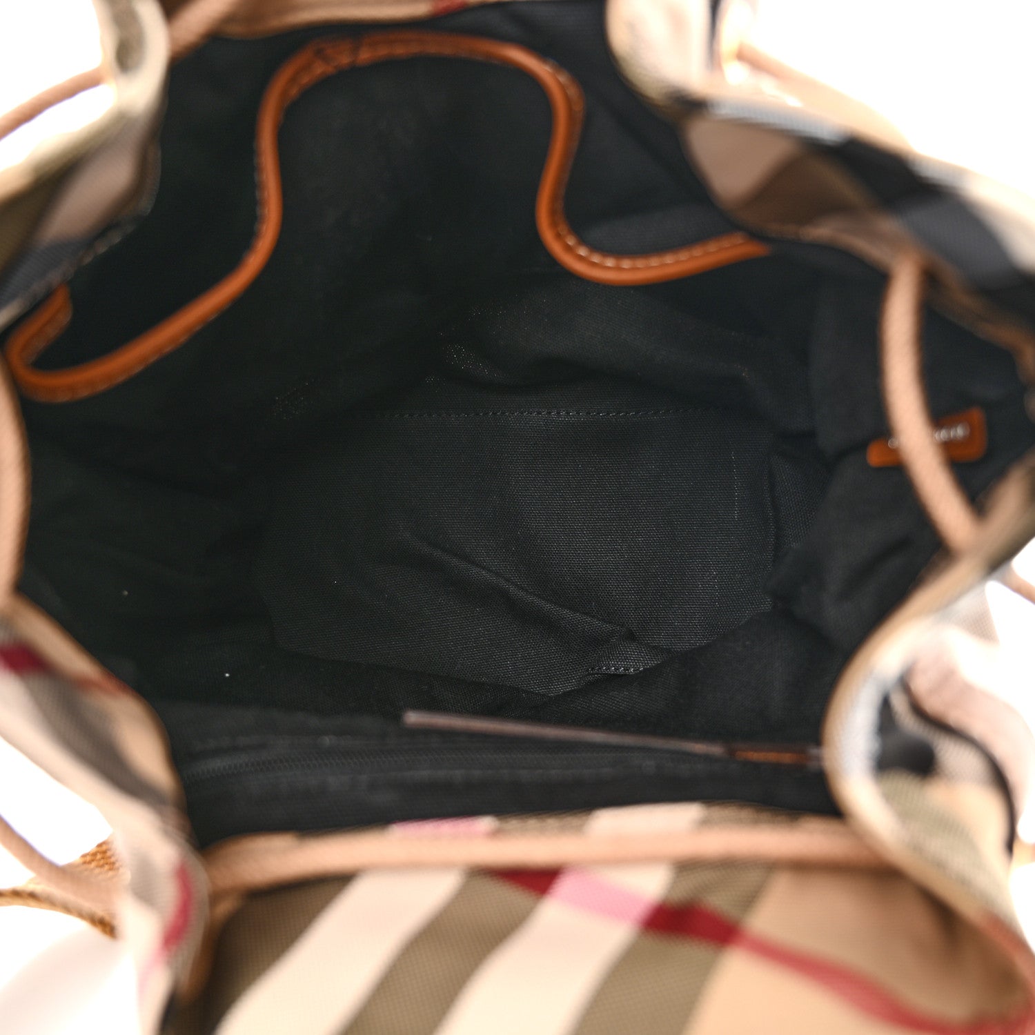 Burberry Nylon Calfskin Nova Check Backpack Brown 5 of 10