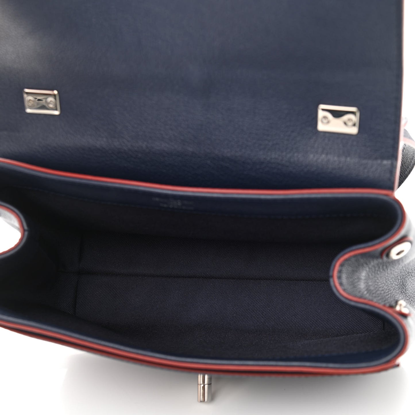 Calfskin Lockme II Chain Bag BB Marine Rouge