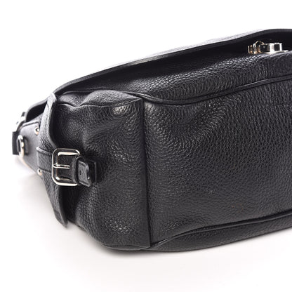 Prada Vitello Daino Shoulder Flap Bag Black 9 of 10