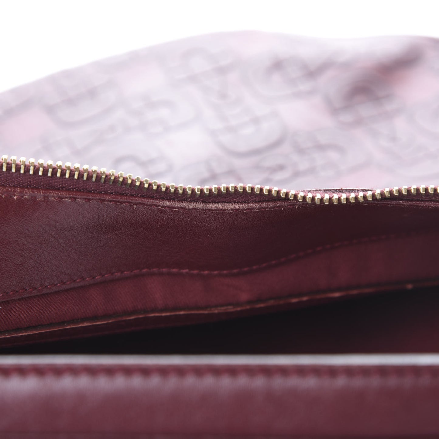 Calfskin Horsebit Bamboo Ring Hobo Red