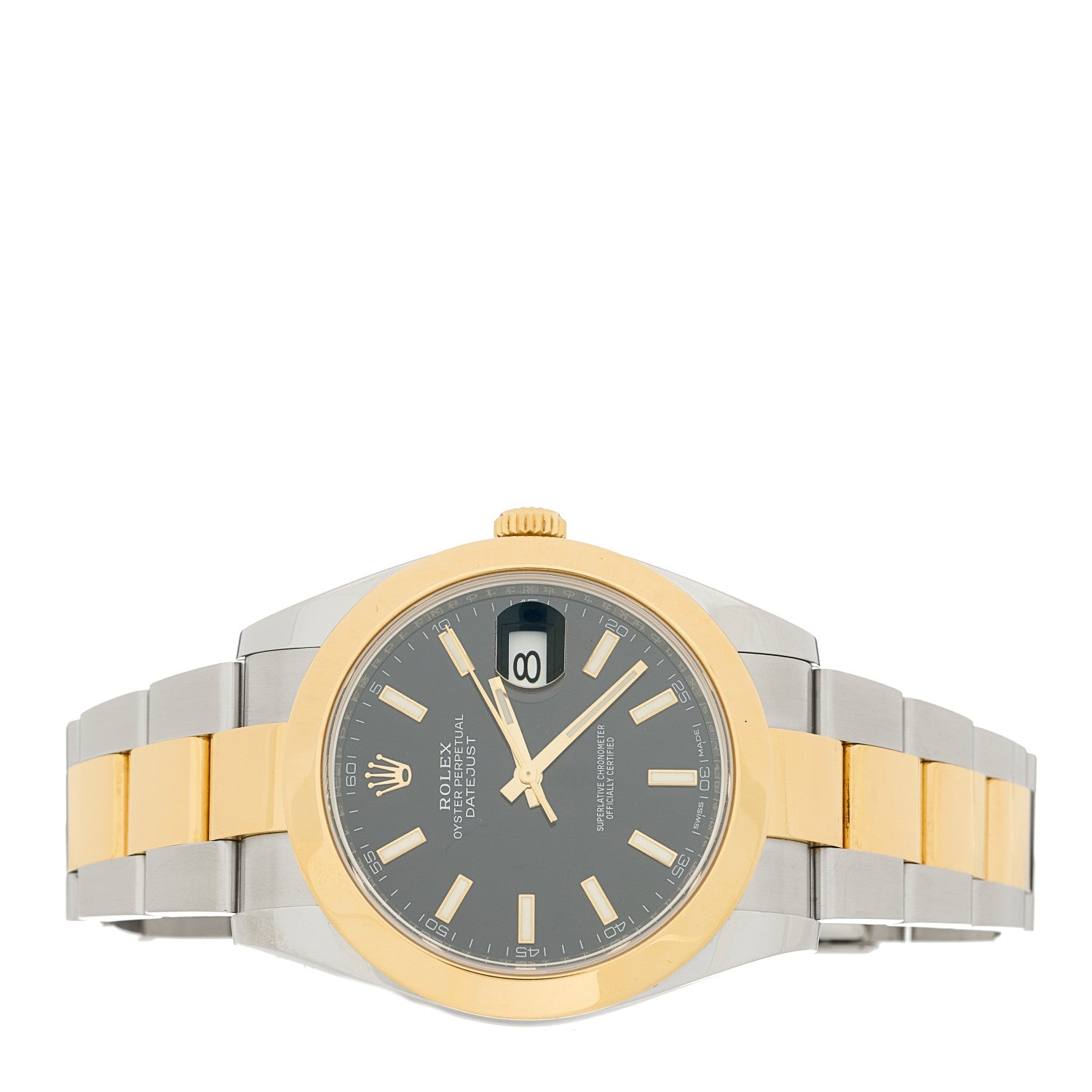 Rolex Stainless Steel 18K Yellow Gold 41mm Oyster Perpetual Datejust Watch Black 126303 2 of 5