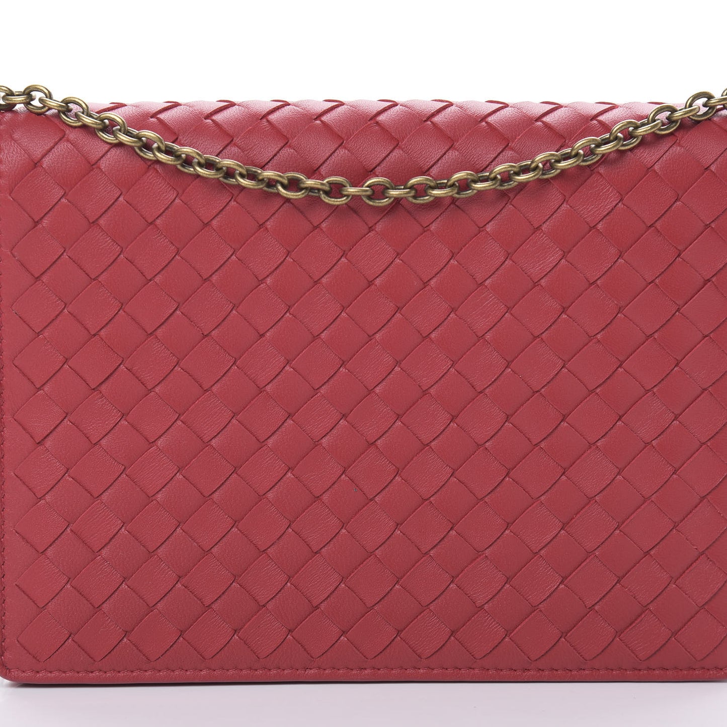 Nappa Intrecciato Chain Wallet China Red