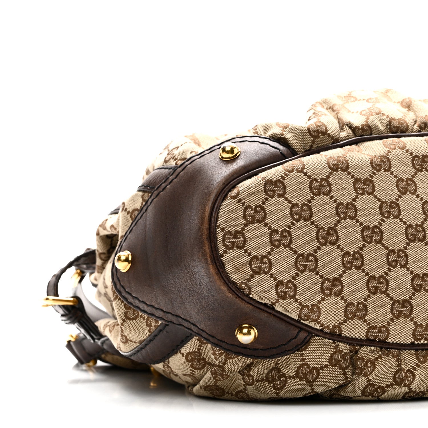 Gucci Monogram Medium Jockey Tote Dark Brown 9 of 10