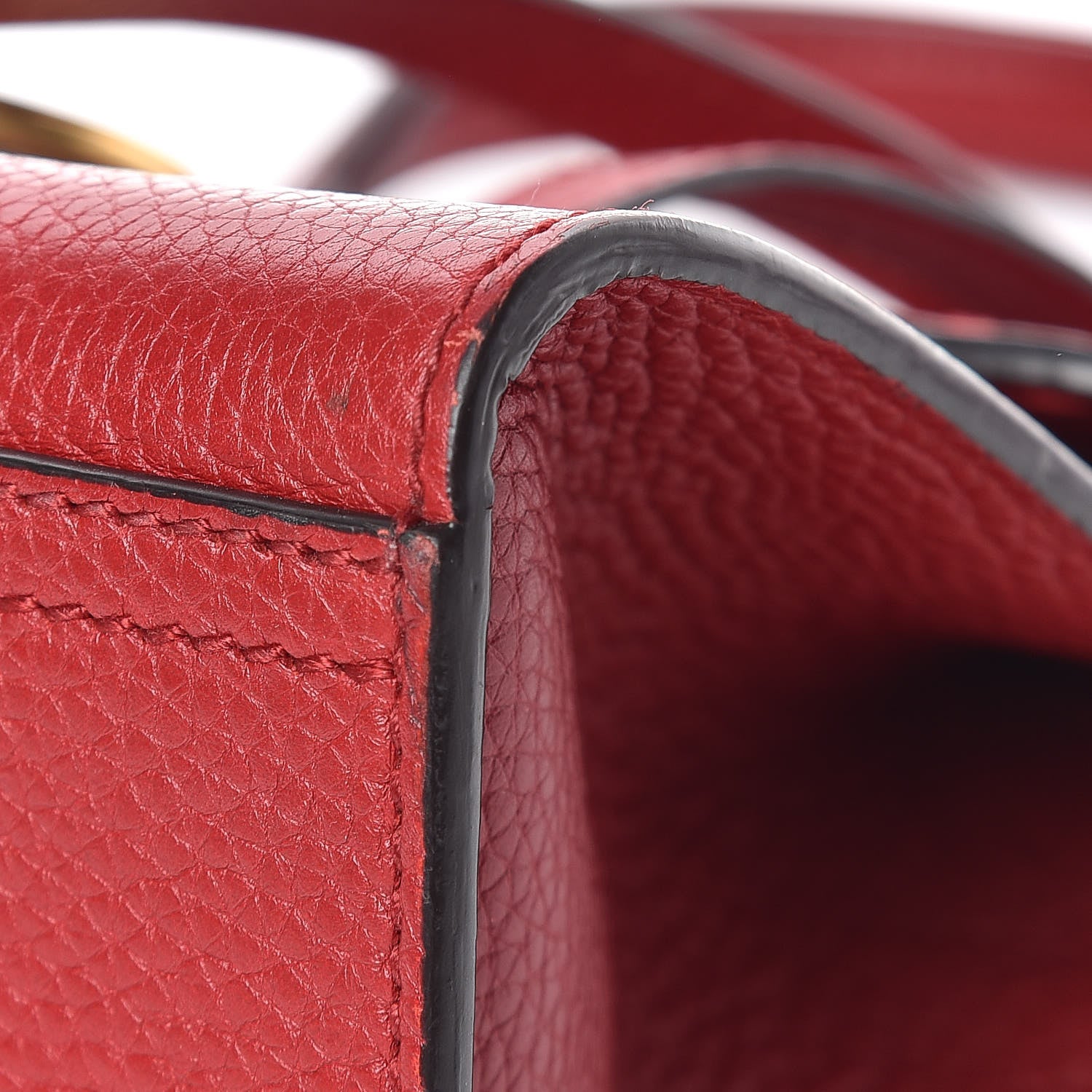 Gucci Calfskin Mini GG Marmont Top Handle Bag Vulcanic Red 12 of 24